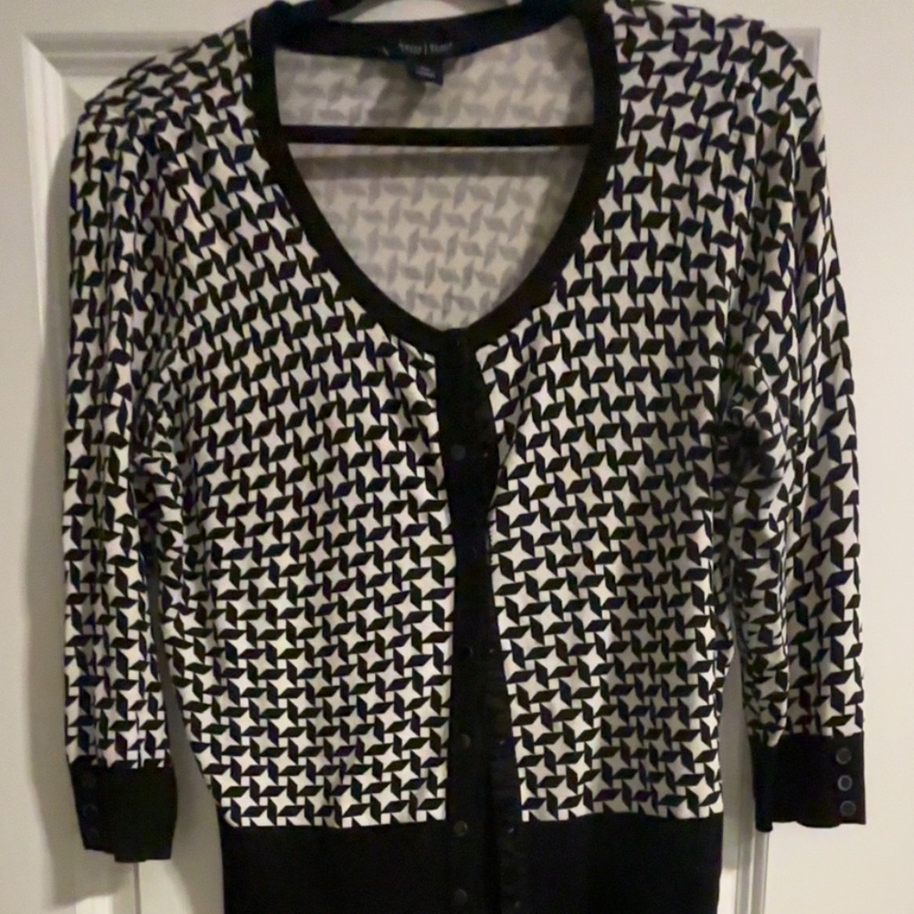 Black and white print blouse
